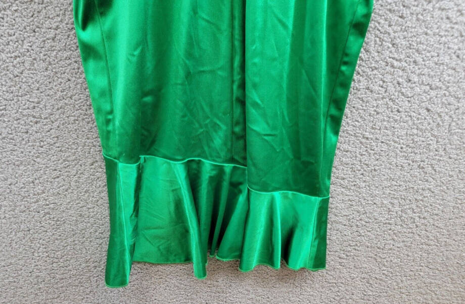 Emerald Sundae Strappy Surplice-Neck Ruffled Dress Juniors' L Green Back Zip