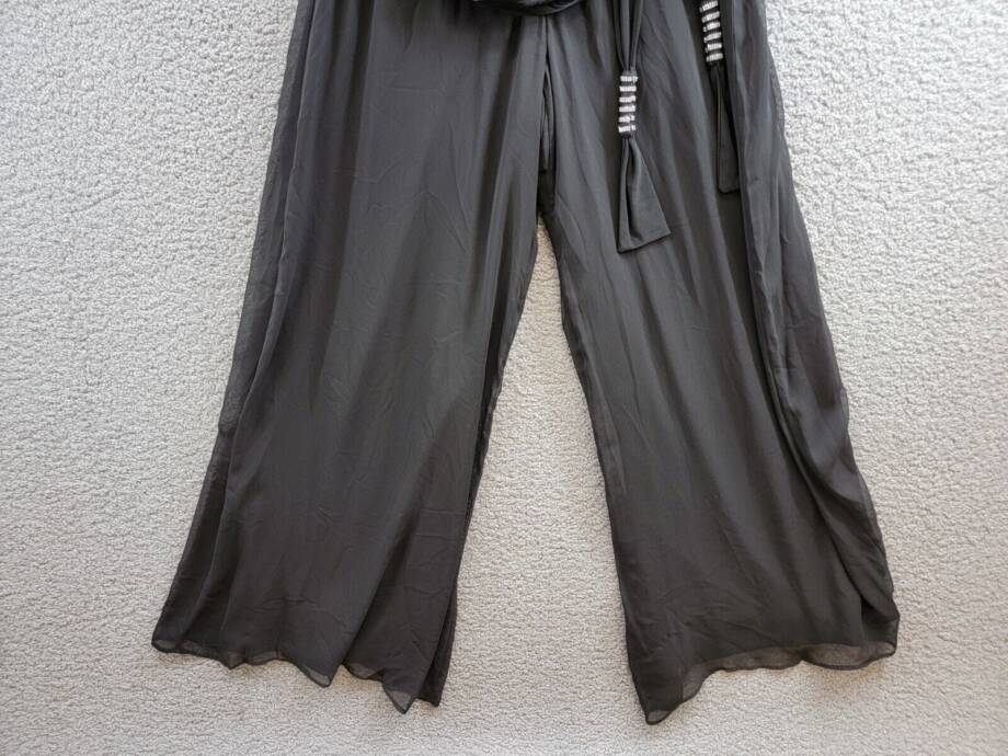 MSK Blouson Wide Leg Jumpsuit Women's S Black Scoop Neck Belted Back Zip Closure