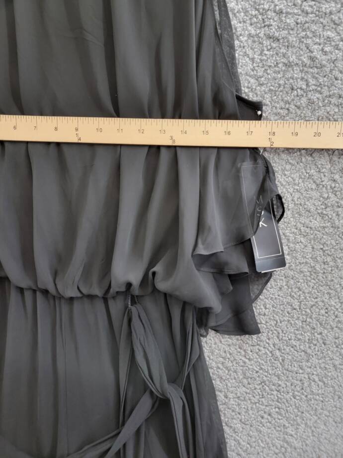MSK Blouson Wide Leg Jumpsuit Women's S Black Scoop Neck Belted Back Zip Closure