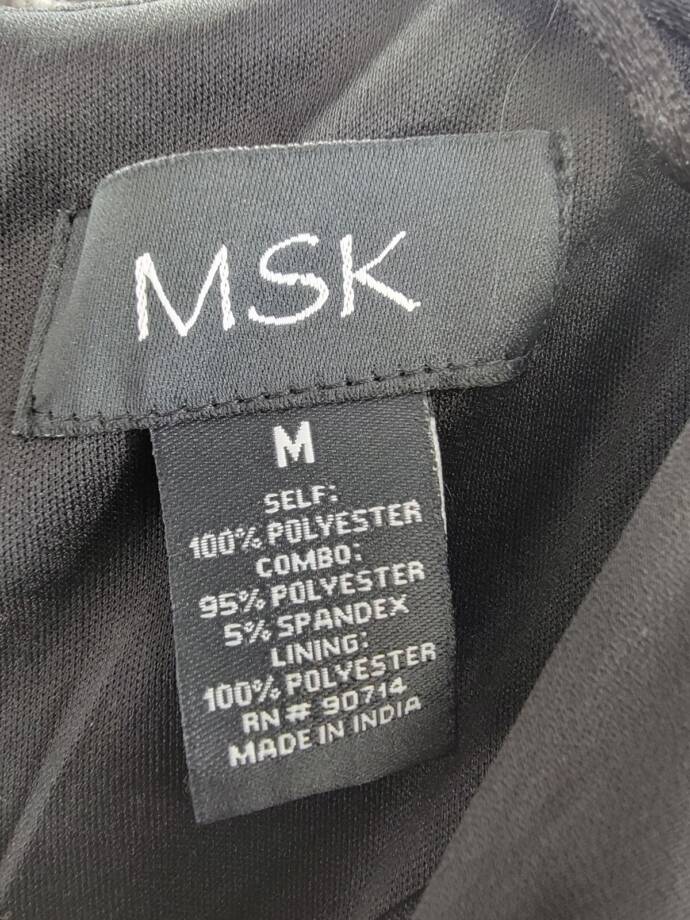 MSK Blouson Wide Leg Jumpsuit Women's M Black Scoop Neck Belted Back Zip Closure