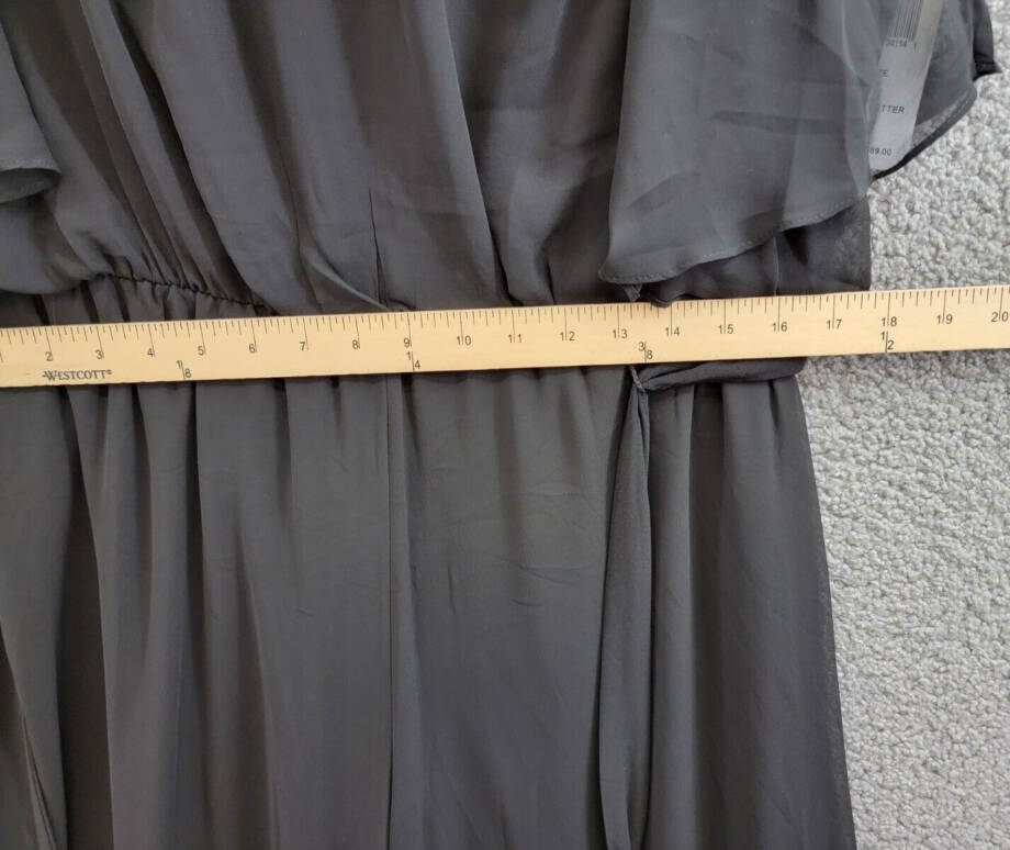 MSK Blouson Jumpsuit Women's XL Black Wide Leg Scoop Neckline Hook & Eye Closure