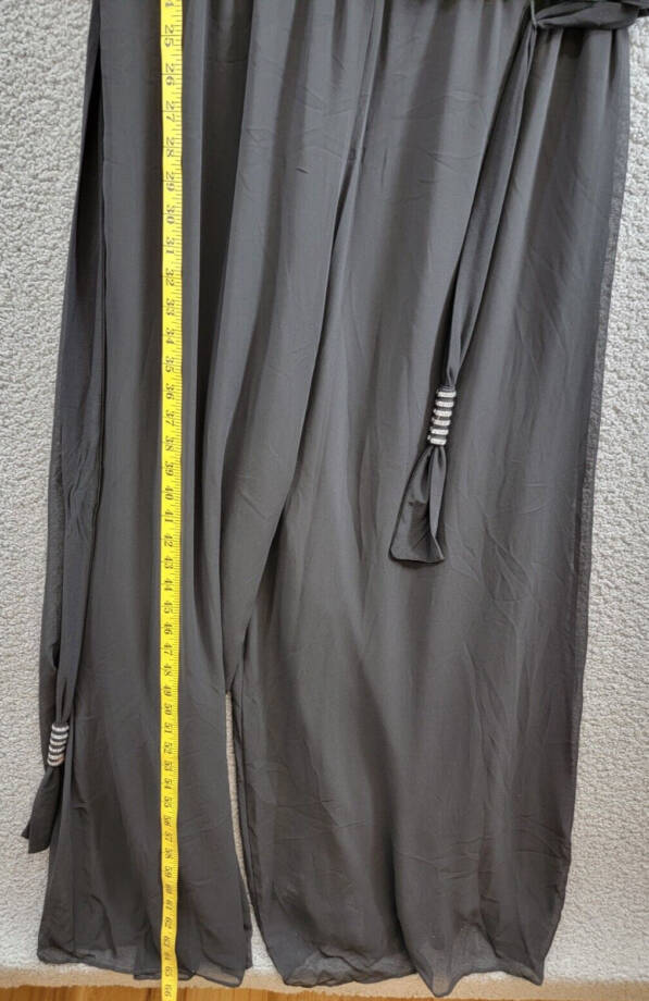 MSK Blouson Jumpsuit Women's XL Black Wide Leg Scoop Neckline Hook & Eye Closure