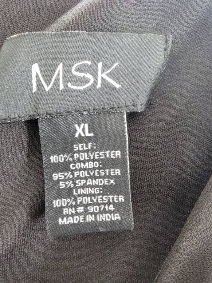 MSK Blouson Jumpsuit Women's XL Black Wide Leg Scoop Neckline Hook & Eye Closure