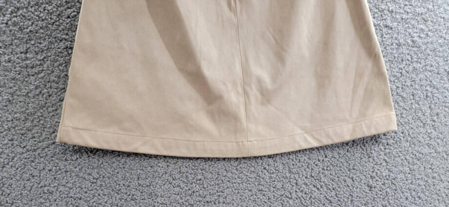 Steve Madden Cardona Faux-Suede Oversize-Pocket Skirt Women's 6 Oatmeal Back Zip