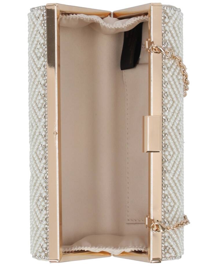 INC International Concepts Ranndi Sparkle Clutch Women's Pearl Detachable Strap
