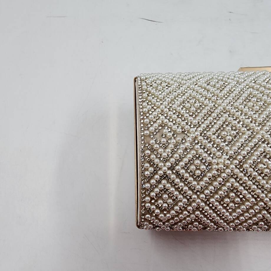 INC International Concepts Ranndi Sparkle Clutch Women's Pearl Detachable Strap