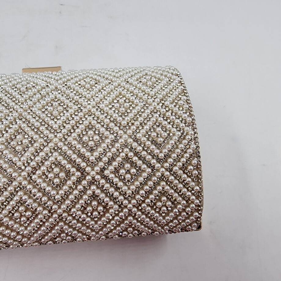 INC International Concepts Ranndi Sparkle Clutch Women's Pearl Detachable Strap