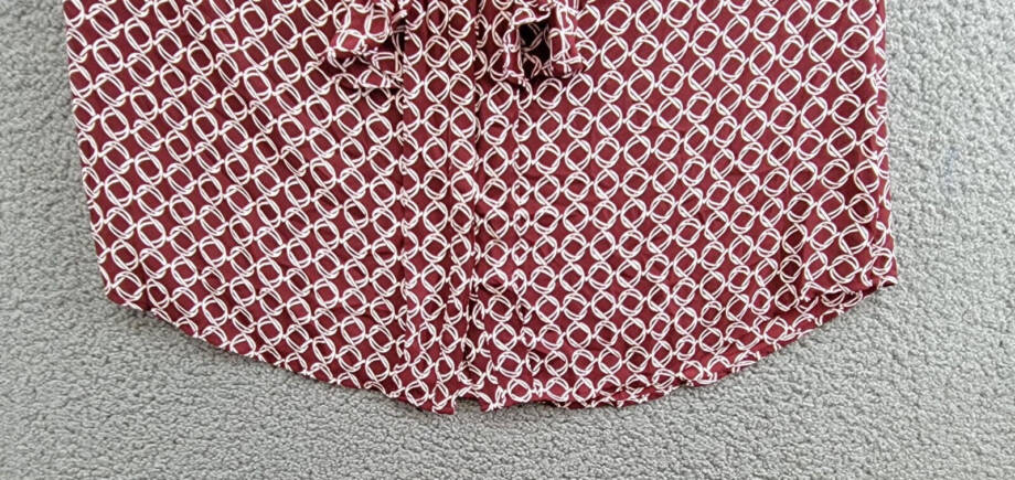 CHARTER CLUB Printed Ruffled Sleeveless Top Women's XL Cranberry V-Neck Pullover
