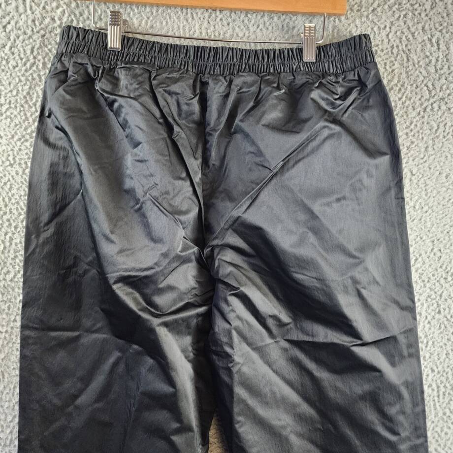 Champion High Rise Snap Cuff Straight Leg Pants Women's L Black Elastic Waist