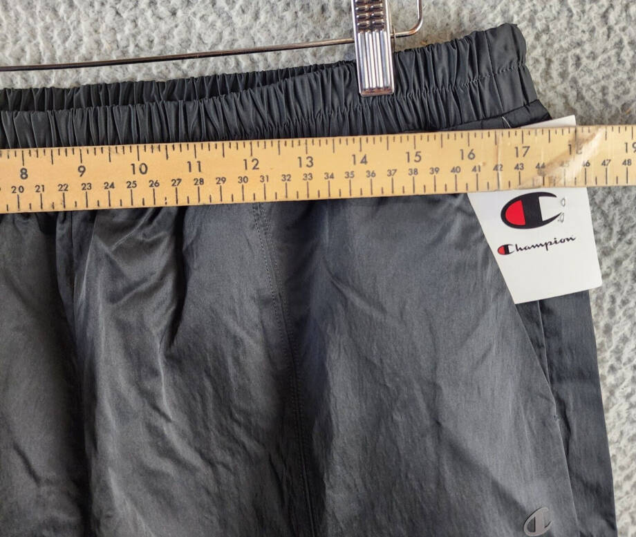 Champion High Rise Snap Cuff Straight Leg Pants Women's L Black Elastic Waist