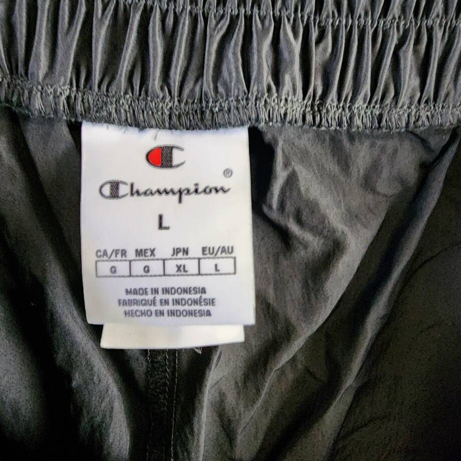 Champion High Rise Snap Cuff Straight Leg Pants Women's L Black Elastic Waist