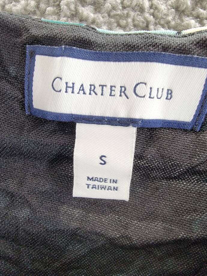 Charter Club Floral-Print Ruffled-Sleeve Mesh Top Women's S Dusty Teal Combo L/S