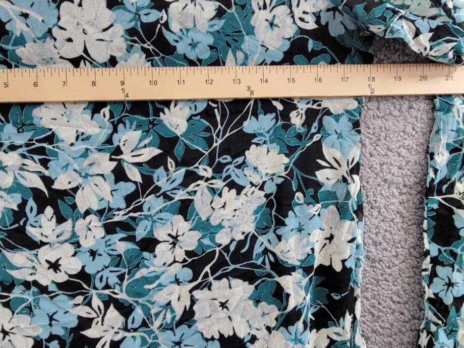Charter Club Floral-Print Ruffled-Sleeve Mesh Top Women's S Dusty Teal Combo L/S
