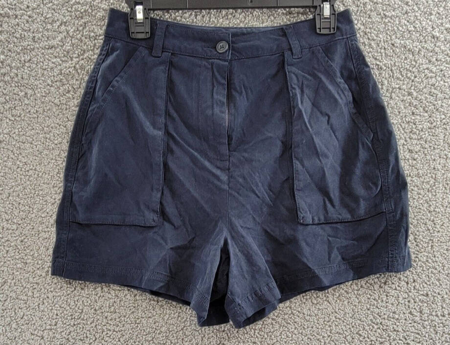 Splendid Margaret Trouser Shorts Women's S Navy Side Pockets Zip/Button Closure