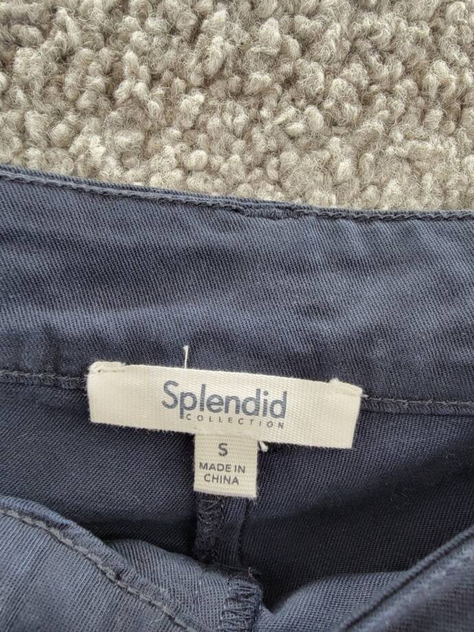 Splendid Margaret Trouser Shorts Women's S Navy Side Pockets Zip/Button Closure