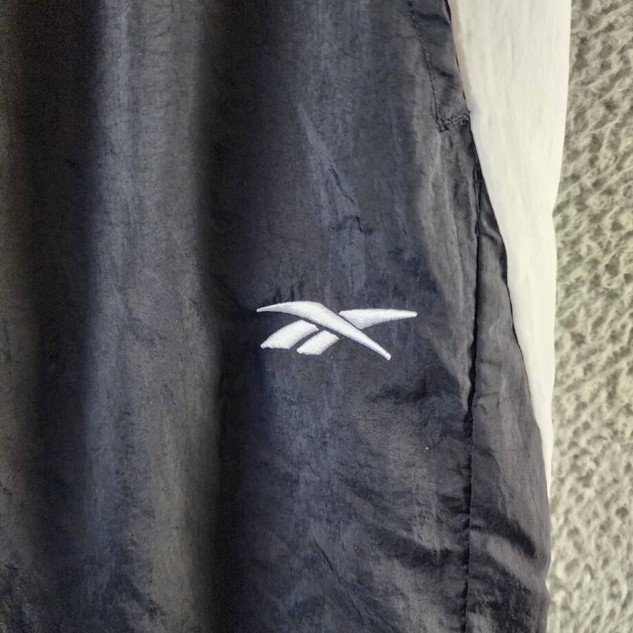 Reebok Plus Size Pull-On Logo Woven Track Pants Women's 2X 18-20W Black/White