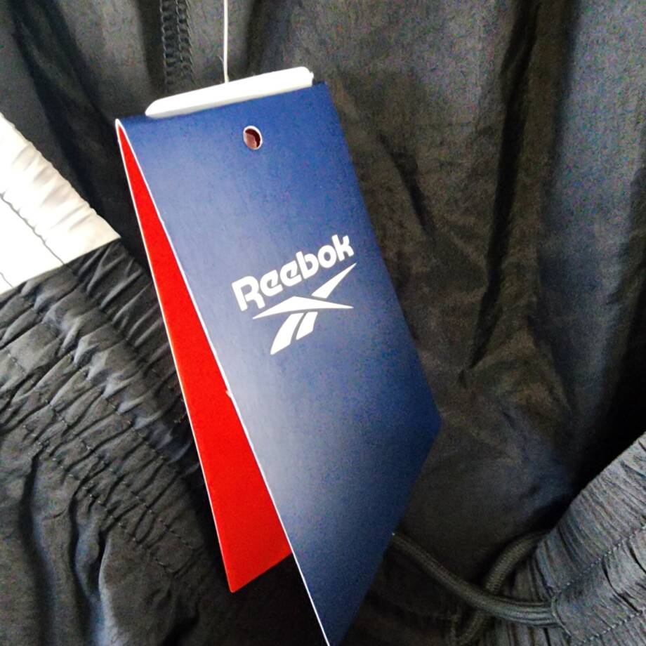 Reebok Plus Size Pull-On Logo Woven Track Pants Women's 2X 18-20W Black/White