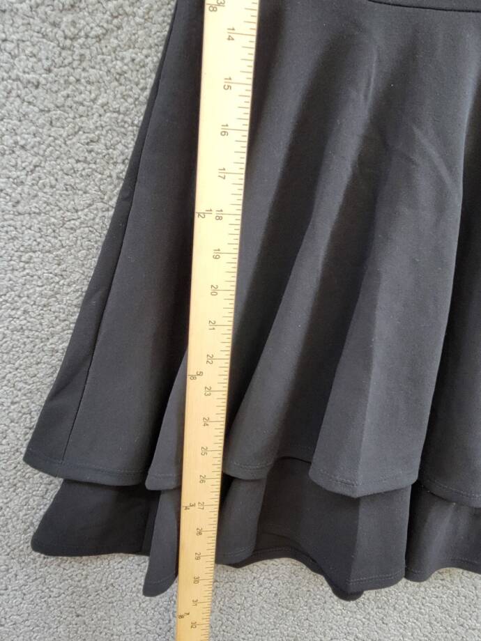 Emerald Sundae Illusion-Waist A-Line Dress Juniors' XS Black Scoop Neck Back Zip
