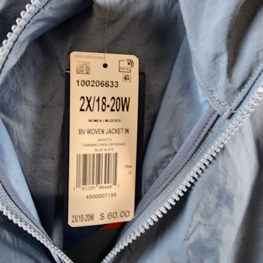 Reebok Plus Size Zip-Front Colorblocked Jacket Women's 2X/18-20W Blue Slate