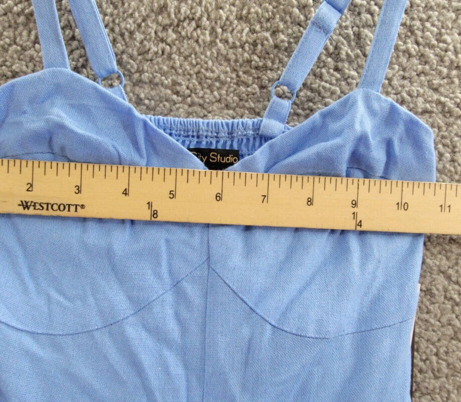 City Studio Linen Blend Belted Fit & Flare Dress Juniors XXS Cornflower Pullover