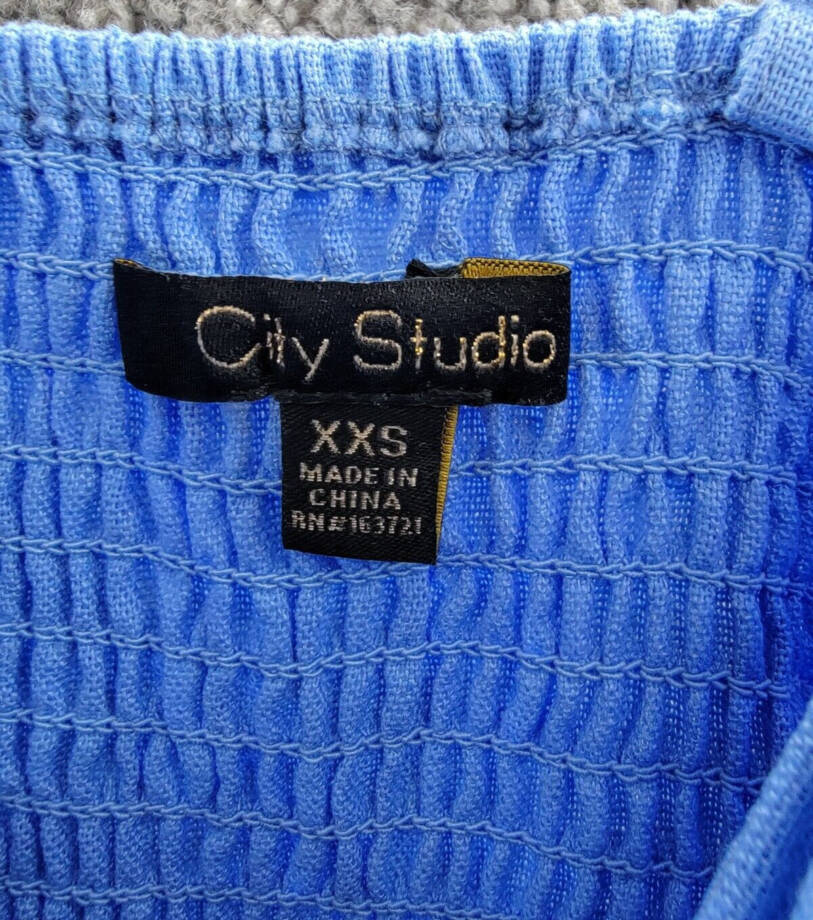 City Studio Linen Blend Belted Fit & Flare Dress Juniors XXS Cornflower Pullover