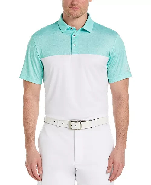 PGA TOUR Airflux Colorblock Short-Sleeve Golf Polo Shirt Men's S Cockatoo