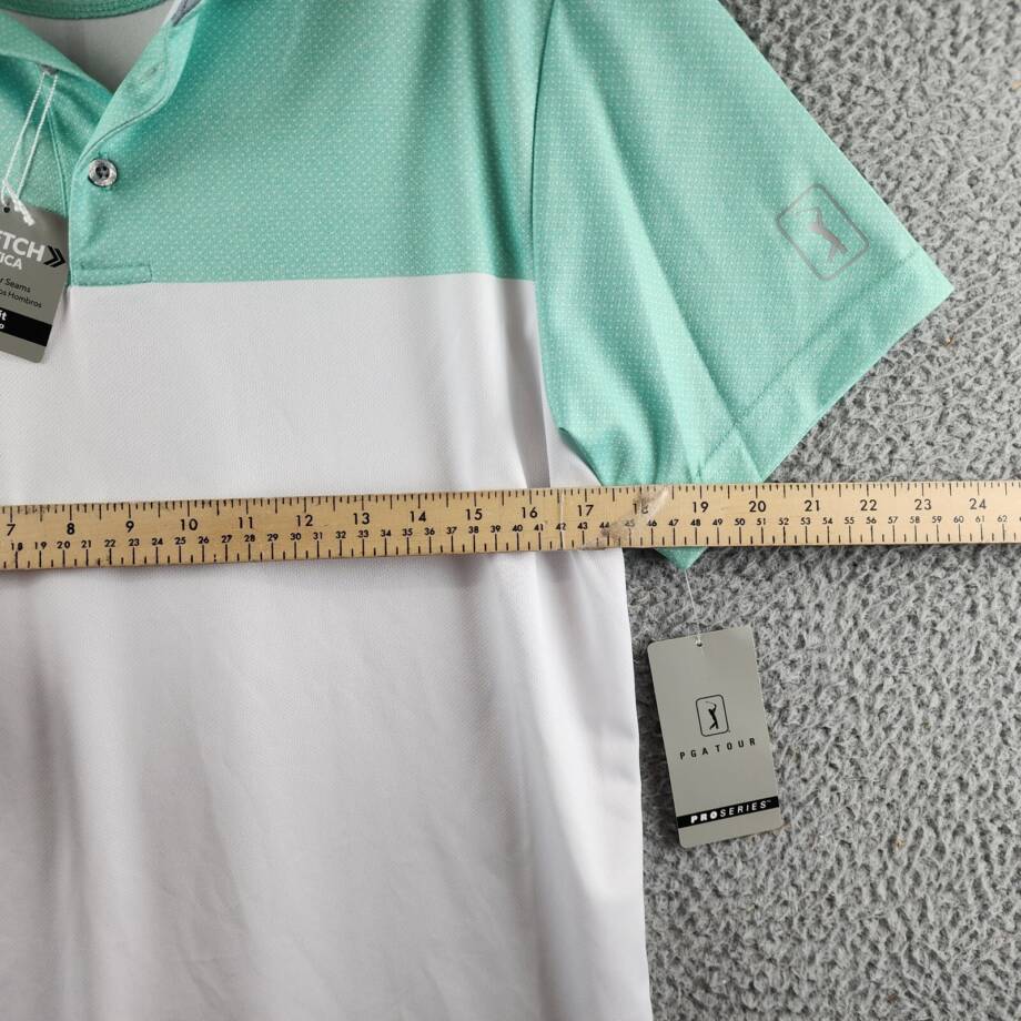 PGA TOUR Airflux Colorblock Short-Sleeve Golf Polo Shirt Men's S Cockatoo
