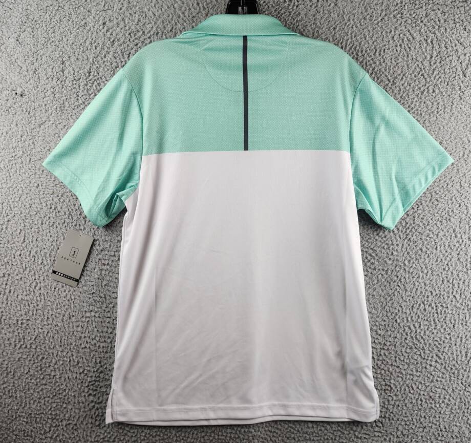 PGA TOUR Airflux Colorblock Short-Sleeve Golf Polo Shirt Men's S Cockatoo