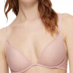 Calvin Klein Sheer Marquisette Unlined Plunge Bra Women's 34C Subdued Hook & Eye