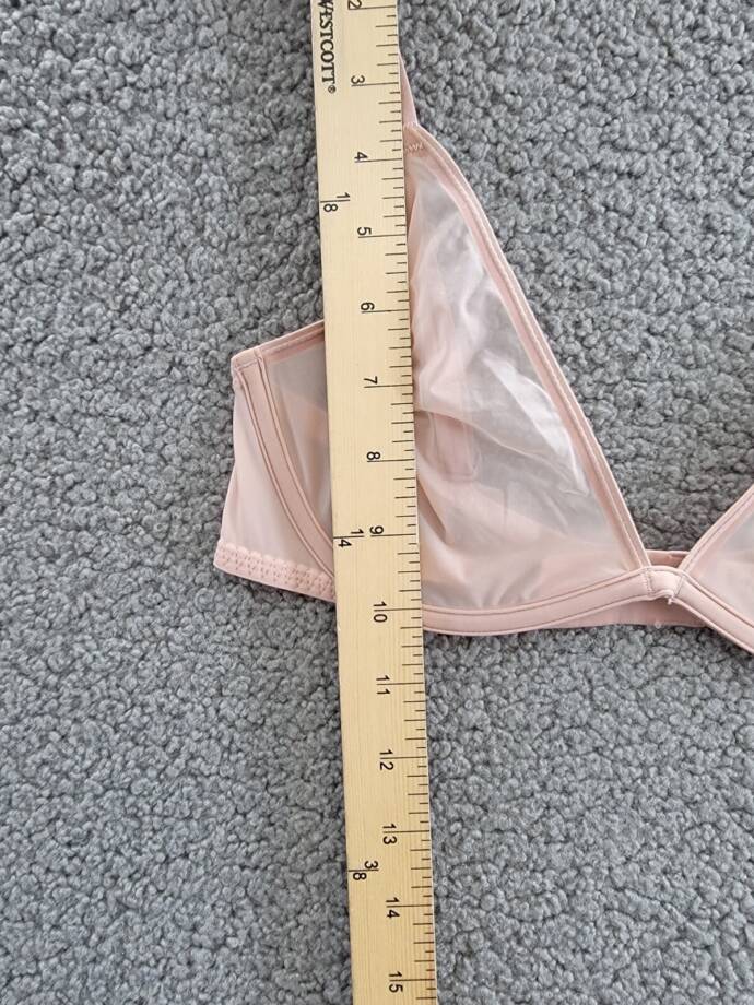 Calvin Klein Sheer Marquisette Unlined Plunge Bra Women's 34C Subdued Hook & Eye
