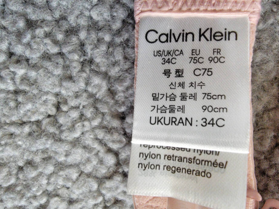 Calvin Klein Sheer Marquisette Unlined Plunge Bra Women's 34C Subdued Hook & Eye