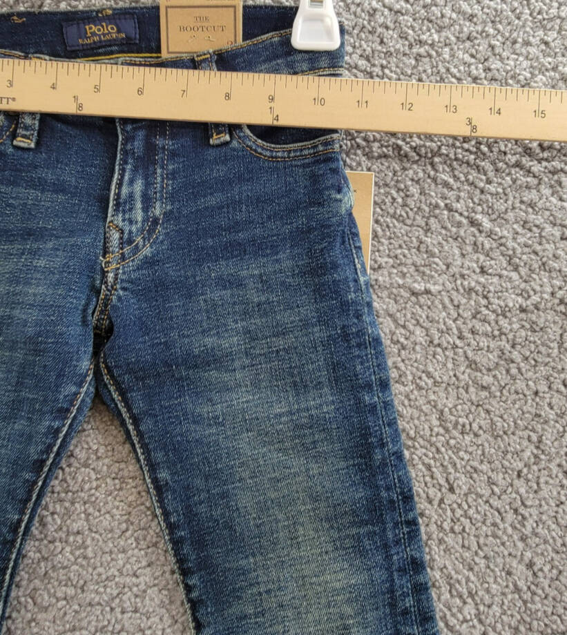 Polo Ralph Lauren Bootcut Stretch Jeans Toddler Boys' 3 Blue Denim Button Zip