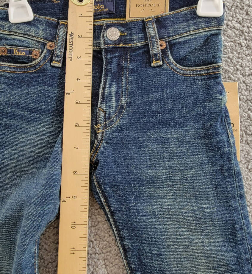 Polo Ralph Lauren Bootcut Stretch Jeans Toddler Boys' 3 Blue Denim Button Zip