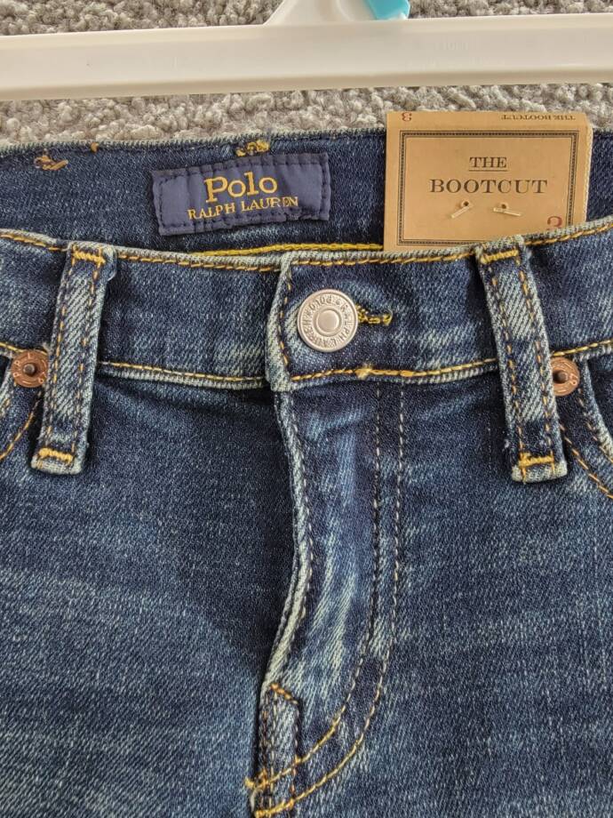 Polo Ralph Lauren Bootcut Stretch Jeans Toddler Boys' 3 Blue Denim Button Zip