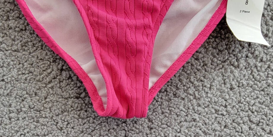 Polo Ralph Lauren Swimwear Bikini Panty Girls' 8 Pink Textured Elastic Waist