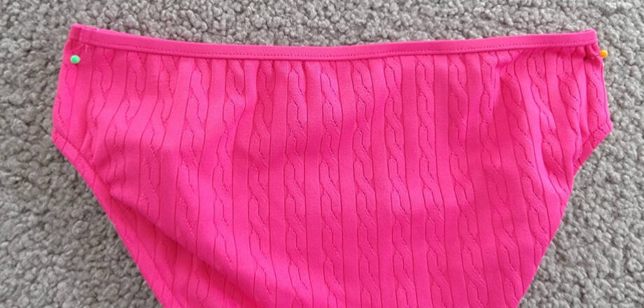 Polo Ralph Lauren Swimwear Bikini Panty Girls' 8 Pink Textured Elastic Waist