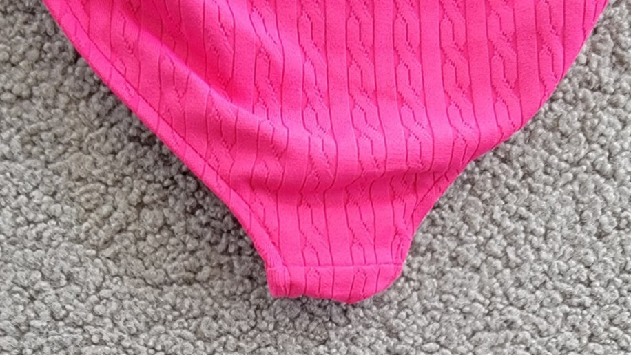 Polo Ralph Lauren Swimwear Bikini Panty Girls' 8 Pink Textured Elastic Waist