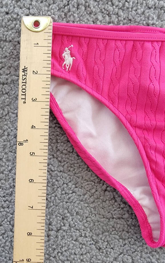 Polo Ralph Lauren Swimwear Bikini Panty Girls' 8 Pink Textured Elastic Waist