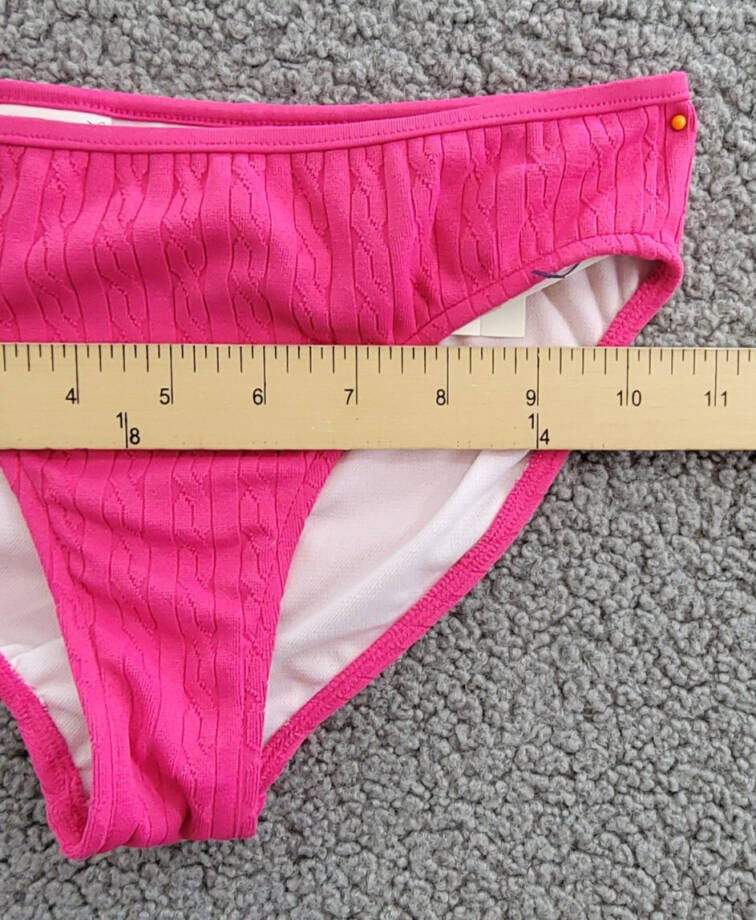 Polo Ralph Lauren Swimwear Bikini Panty Girls' 8 Pink Textured Elastic Waist