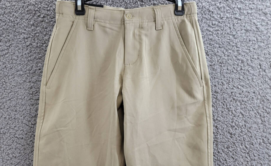 Under Armour Showdown Chino Pants Boys YS Barley Side Pocket Button/Zip Closure