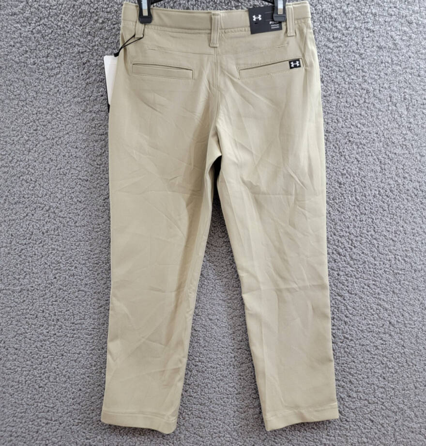 Under Armour Showdown Chino Pants Boys YS Barley Side Pocket Button/Zip Closure