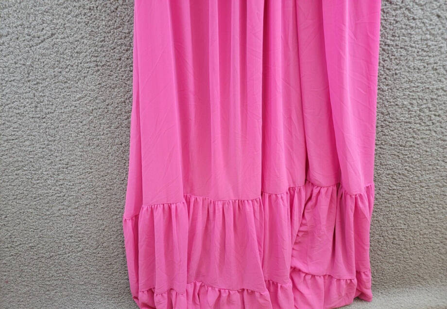 B Darlin Ruffled Lace-Up-Back Gown Juniors' 11/12 Bubblegum V-Neck Zip Closure