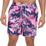 Calvin Klein Island Camo Printed Swim Trunks Men's XXL Pink Multi Drawstring