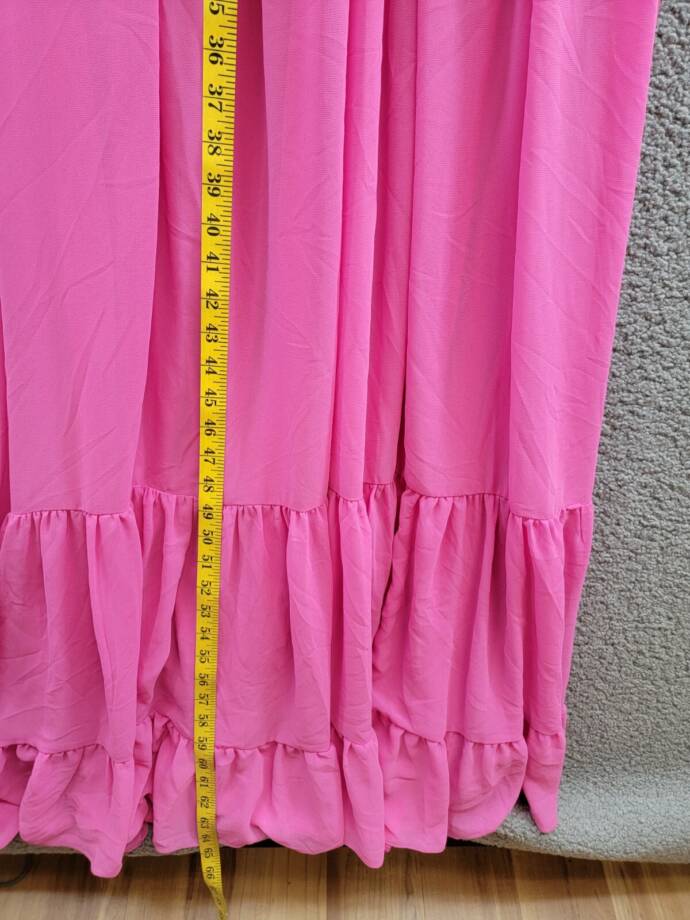 B Darlin Ruffled Lace-Up-Back Gown Juniors' 11/12 Bubblegum V-Neck Zip Closure