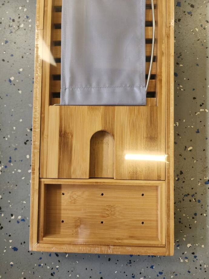 Homeitusa Wooden Bamboo Bathtub Tray Caddy Foldable Waterproof