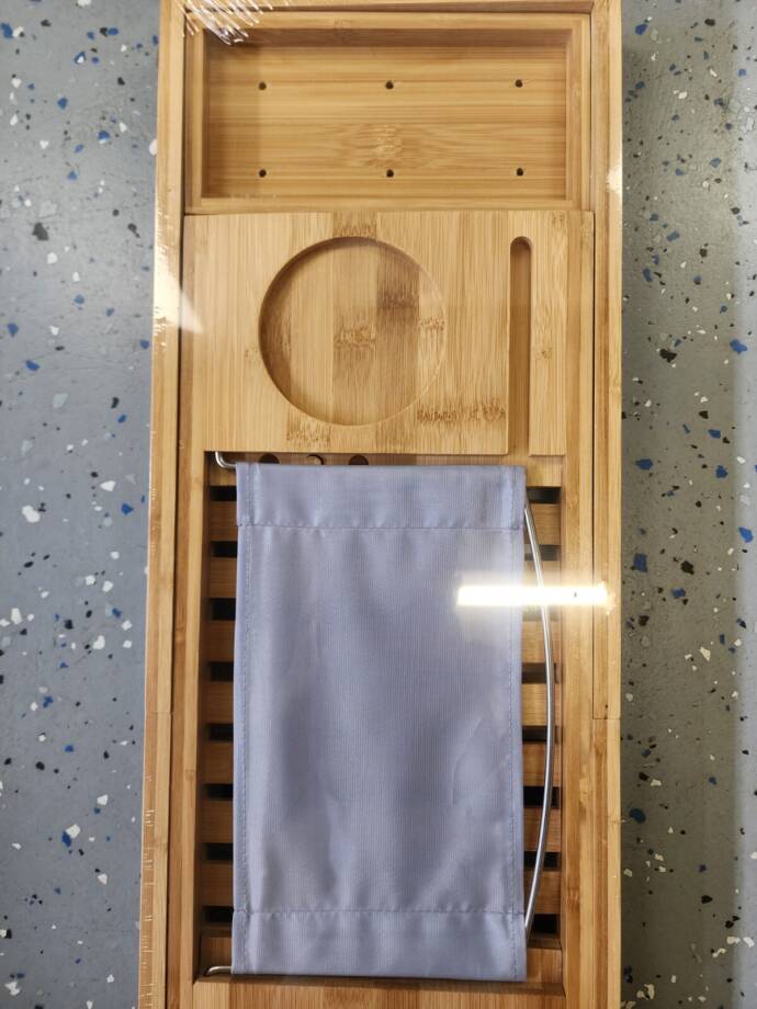 Homeitusa Wooden Bamboo Bathtub Tray Caddy Foldable Waterproof