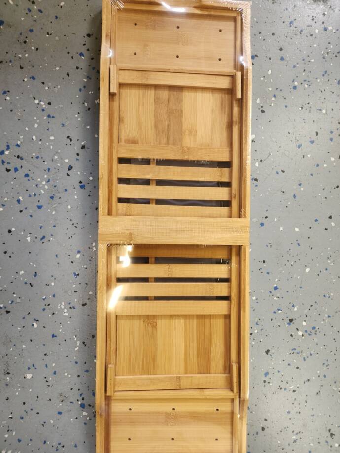 Homeitusa Wooden Bamboo Bathtub Tray Caddy Foldable Waterproof