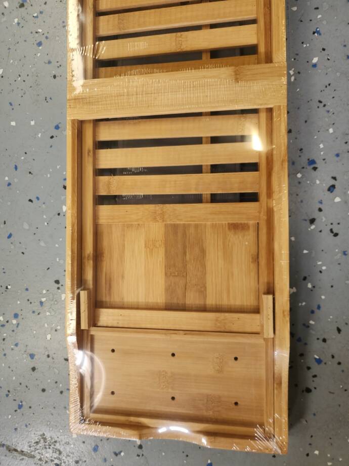 Homeitusa Wooden Bamboo Bathtub Tray Caddy Foldable Waterproof