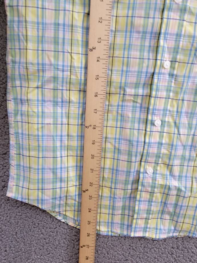 B by Brooks Brothers Classic Fit Long Sleeve Dress Shirt Boys 16 Yellow/Blue
