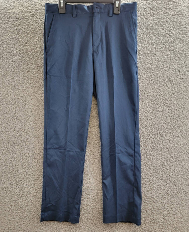 PGA TOUR Flat Front Solid Golf Pants Boys L 14/16 Black Iris Zip/Button Closure